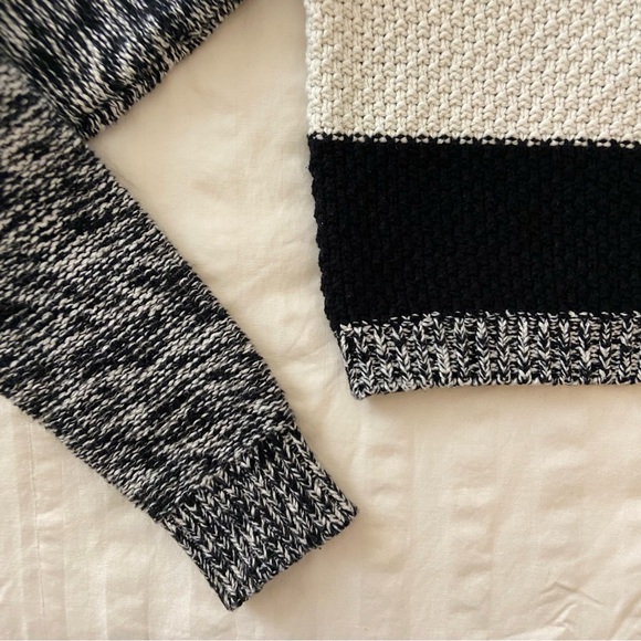 Express Black & White Color-blocked Striped Knit Sweater - Picture 10 of 15